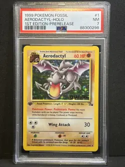 Aerodactyl Holo 1st Edition Prerelease 1999 Fossil Rare Promo #1 PSA 7 Pokemon - Image 4