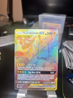 Pokemon Pikachu & Zekrom GX Team Up Card 184/181 Secret Rare SM Rainbow Holo - Image 1