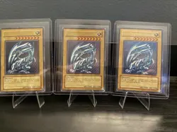 (3) Blue Eyes White Dragon SDK-001 Heavily Played/Damaged - Image 1