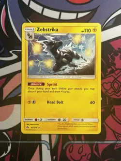 Zebstrika 82/214 - LP SM Lost Thunder - Pokemon 2018 Rare TCG Card - Image 1