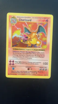 Charizard 4/102 Holo Rare SHADOWLESS Unlimited Card WOTC Pokemon Base Set - LP - Image 2