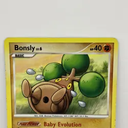 Bonsly 71/130 Common Diamond & Pearl Pokemon damaged HP - Image 2