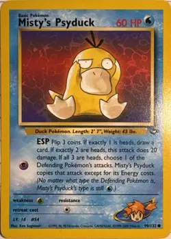 Misty's Psyduck 90/132 Common Gym Challenge Pokemon Near Mint Unlimited - Image 1