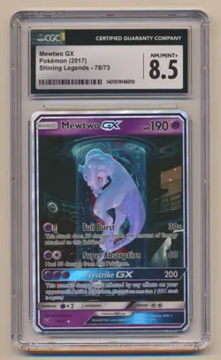 CGC 8.5 Pokemon Shining Legends Secret Rare Mewtwo GX 78/73 NM/MINT! - Image 1
