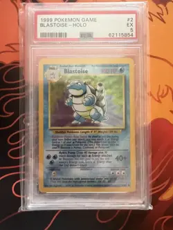 1999 Pokemon Base Set Blastoise Holo #2 Unlimited PSA 5 WOTC Vintage - Image 1