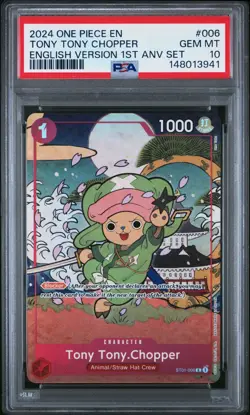 2024 ONE PIECE ST01 #006 TONY TONY CHOPPER ENGLISH 1ST ANNIVERSARY SET PSA 10 - Image 1