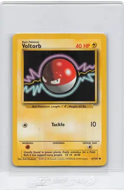 Voltorb 67/102 - Base Set - UNLIMITED - VINTAGE WOTC Pokemon Card - NM - Image 1