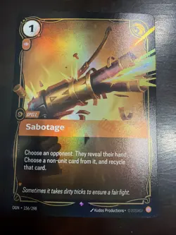 Riftbound English - Sabotage - OGN 156/298 - Foil NM Origins Card - Image 1