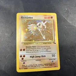 Hitmonlee 7/62 Holo Rare Fossil Set Vintage Pokemon Card WOTC - Image 1
