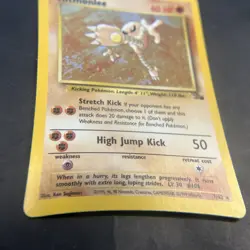 Hitmonlee 7/62 Holo Rare Fossil Set Vintage Pokemon Card WOTC - Image 3