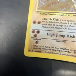 Hitmonlee 7/62 Holo Rare Fossil Set Vintage Pokemon Card WOTC - Image 4