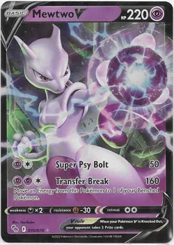Mewtwo V 030/078 Pokemon Go NM Ultra Rare Pokemon Card - Image 1