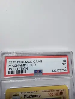 1999 first edition Pokemon card machamp holographic nm 7 27/ 30 anniversary - Image 3