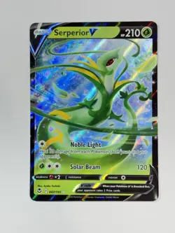Pokemon TCG Serperior v 007/195 SWSH Silver Tempest Holo Ultra Rare Card - Image 1