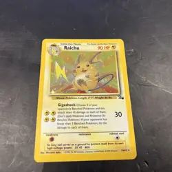 1999 Pokemon Fossil Raichu Holo 14/62 Rare Vintage TCG Card - Image 1