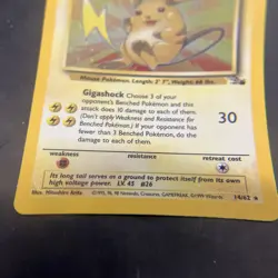 1999 Pokemon Fossil Raichu Holo 14/62 Rare Vintage TCG Card - Image 3