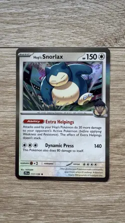 Pokemon Hop's Snorlax SV09: Journey Together 117/159 Holo Rare Basic 150HP Card - Image 1