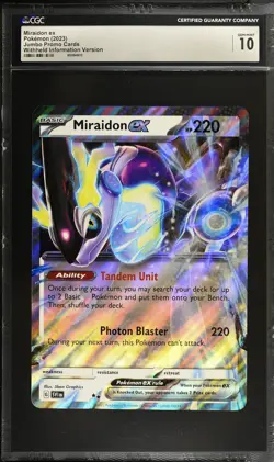 CGC 10 Pokemon Miraidon EX Jumbo Promo Holo Oversized Card psa - Image 1