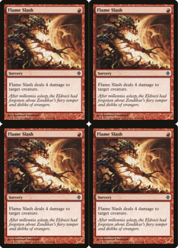 4x MTG 2010 FLAME SLASH - INSTANT - NM MAGIC CARD x4 copies - Image 1