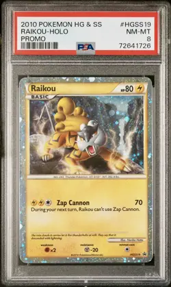 Double Swirls! Raikou #HGSS19 PSA 8 Heart Gold Soul Silver Pokemon Card Promo - Image 4