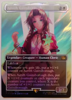 Aerith Gainsborough (Borderless) (Surge Foil) Final Fantasy Foil MTG - Image 1