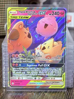 Togepi & Cleffa & Igglybuff GX 143/236 Ultra Rare Holo Card Sm-Cosmic Eclipse NM - Image 1