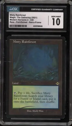 Magic the Gathering MTG Misty Rainforest MH2 Retro Fram Foil Etched #438 CGC 10 - Image 1