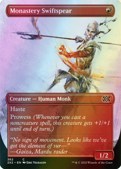 MTG Monastery Swiftspear Borderless Foil ** Double Masters 2022 ** English (NM) - Image 1