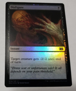 MTG Disfigure 074 2X2 Double Masters 2022 Foil Common NM x1 - Image 1