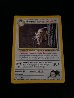 SWIRL Giovanni's Persian 8/132 Gym Challenge Holo Pokemon Vintage - Image 2