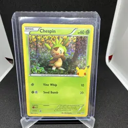 Pokemon TCG Chespin McDonald's 25th Anniversary Holo Promo Basic 6/25 2021 - Image 1