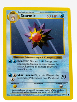 Starmie Pokemon Base Set 64/102 Shadowless Non-Holo Near Mint - Image 1