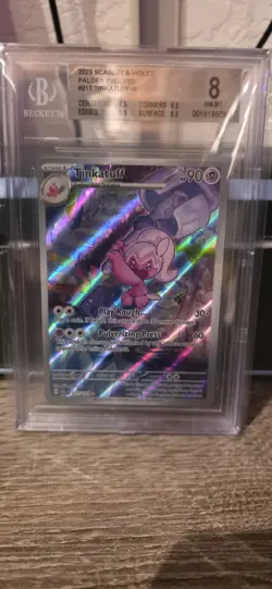 Pokemon Tinkatuff Scarlet & Violet Paldea Evolved 217/193 Full Art) Beckett 8! - Image 1