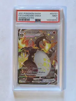 PSA 9 Pokemon Charizard VMAX Shining Fates Shiny Vault SV107/SV122 Holo - Image 1