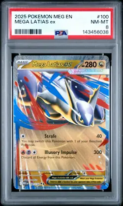 Mega Latias Ex 100 - PSA 8 - Pokemon Meg En-Mega Evolution - NM-MT - Image 1