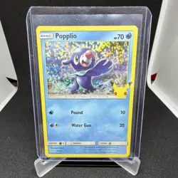 Pokemon TCG Popplio McDonald's 25th Anniversary Promo Holo 23/25 Basic 70 HP - Image 1