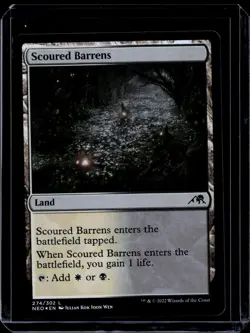 1x Scoured Barrens NM MTG Foil Kamigawa Neon Dynasty - Image 1