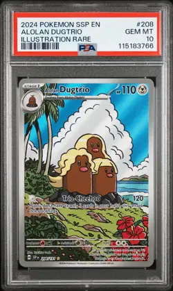 Pokemon TCG Alolan Dugtrio 208/191 Surging Sparks Illustration Rare - Image 1