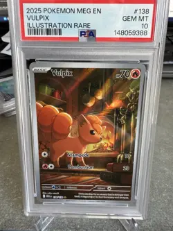 2025 Pokemon Mega Evolution #138 Vulpix Illustration rare IR PSA 10 Graded 779 - Image 1