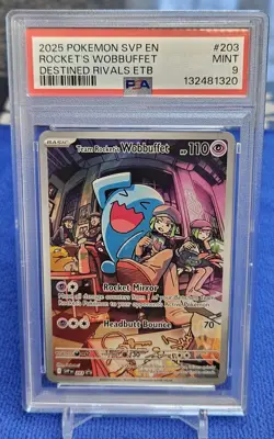 Pokemon 2025 SVP en Rockets Wobbuffet Destined Rivals ETB, PSA 9 - Image 1