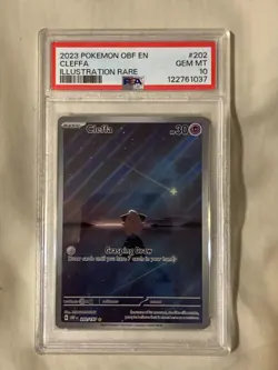 2023 Pokemon OBF EN CLEFFA ILLUSTRATION RARE #202 Gem Mint 10 - Image 1