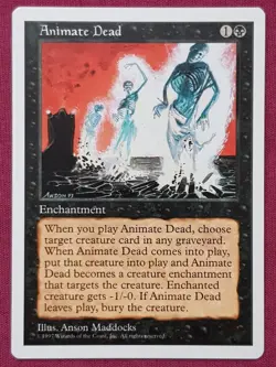 Magic The Gathering 5TH EDITION ANIMATE DEAD black card MTG FIFTH - Image 1