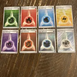 POKEMON TCG BLACK BOLT & WHITE FLARE BASIC ENERGY HORIZONTAL HOLO - SET OF 8 - Image 1
