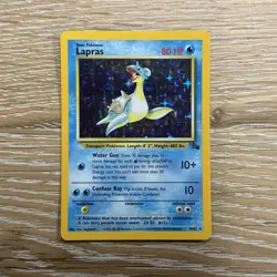 Pokemon TCG Lapras Holo Rare Fossil Unlimited 10/62 WOTC MP - Image 1