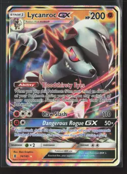Lycanroc GX Ultra Rare SM - Guardians Rising 74/145 NM Pokemon Card - Image 1