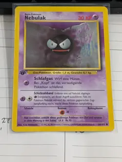1st Edition Gastly (Nebulak) 50/102 - German Base Set Pokemon Card - Image 1