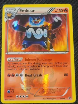 Pokemon Emboar 100/99 Next Destinies Secret Rare Holo Stage 2 Card 150 HP 2012 - Image 1