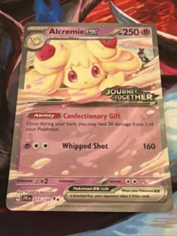 Alcremie EX Double Rare Pokemon TCG Card 075/159 Journey Together Stamped Promo - Image 1
