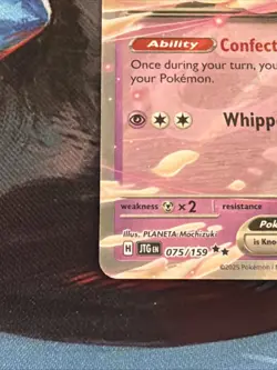 Alcremie EX Double Rare Pokemon TCG Card 075/159 Journey Together Stamped Promo - Image 5