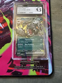 2025 Pokemon Destined Rivals DR Arven's Mabosstiff ex 139/182 CGC 10 - Image 1